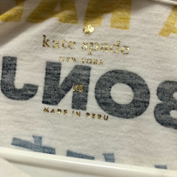 KATE SPADE - Hello Multicolored Greeting Cotton T-Shirt - Women's Size XS - Picture 5 of 6